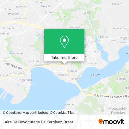 Mapa Aire De Covoiturage De Kergleuz