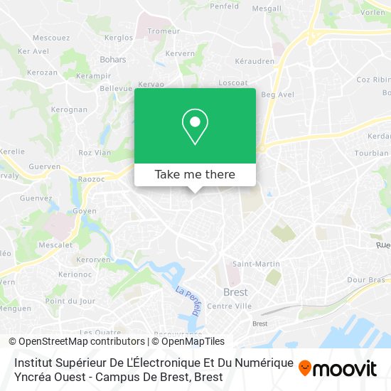 Mapa Institut Supérieur De L'Électronique Et Du Numérique Yncréa Ouest - Campus De Brest