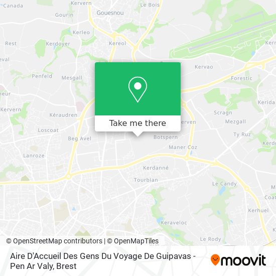 Aire D'Accueil Des Gens Du Voyage De Guipavas - Pen Ar Valy map
