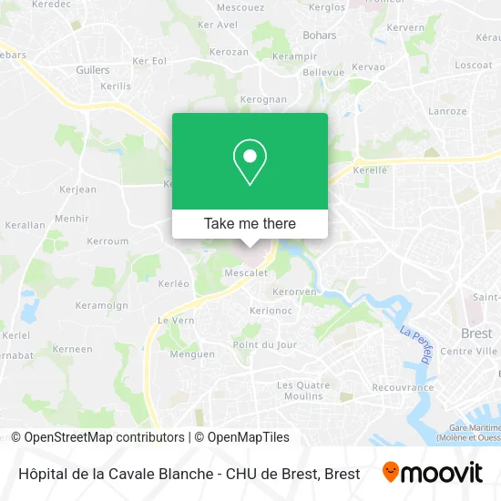 Hôpital de la Cavale Blanche - CHU de Brest map