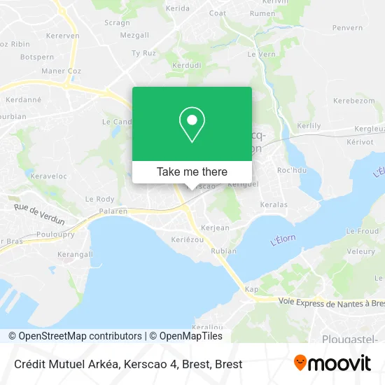 Crédit Mutuel Arkéa, Kerscao 4, Brest map