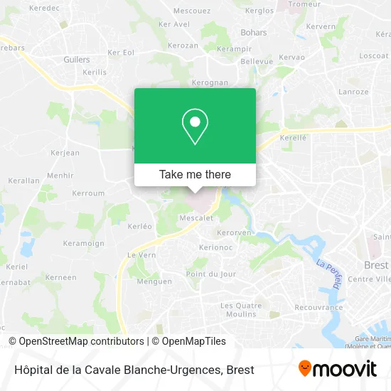Hôpital de la Cavale Blanche-Urgences map