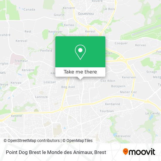 Point Dog Brest le Monde des Animaux map