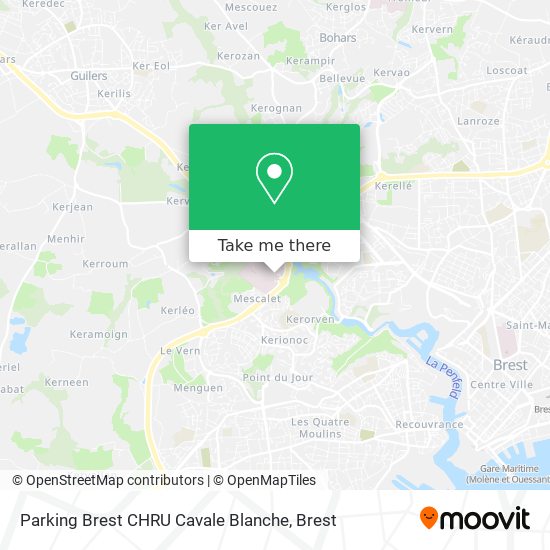 Parking Brest CHRU Cavale Blanche map