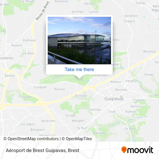 Aéroport de Brest Guipavas map