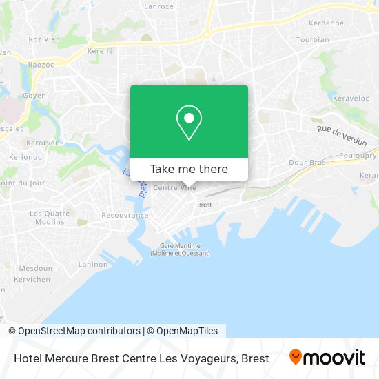 Hotel Mercure Brest Centre Les Voyageurs map