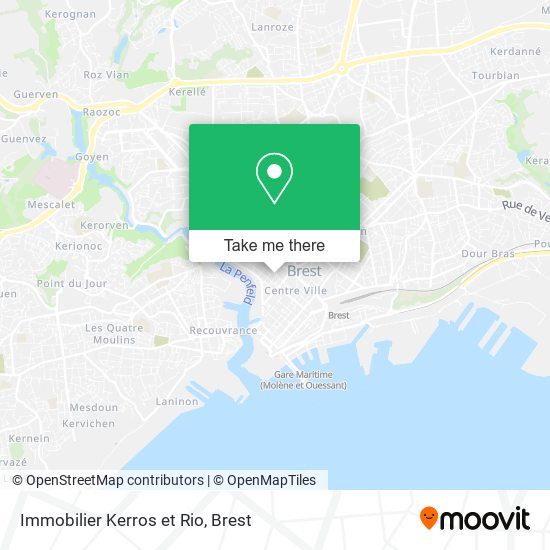 Immobilier Kerros et Rio map