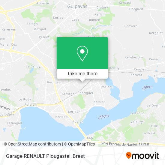 Garage RENAULT Plougastel map