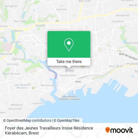 Foyer des Jeunes Travailleurs Iroise Résidence Kérabécam map