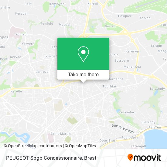PEUGEOT Sbgb Concessionnaire map