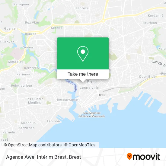 Agence Awel Intérim Brest map
