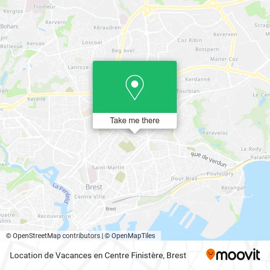 Location de Vacances en Centre Finistère map