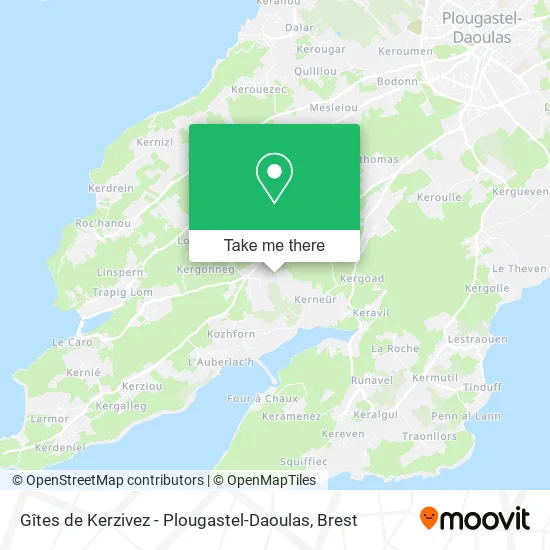 Gîtes de Kerzivez - Plougastel-Daoulas map