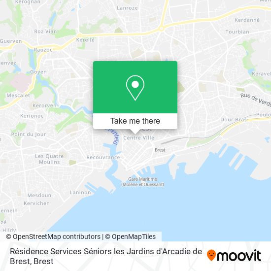 Résidence Services Séniors les Jardins d'Arcadie de Brest map
