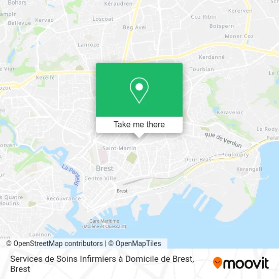 Services de Soins Infirmiers à Domicile de Brest map