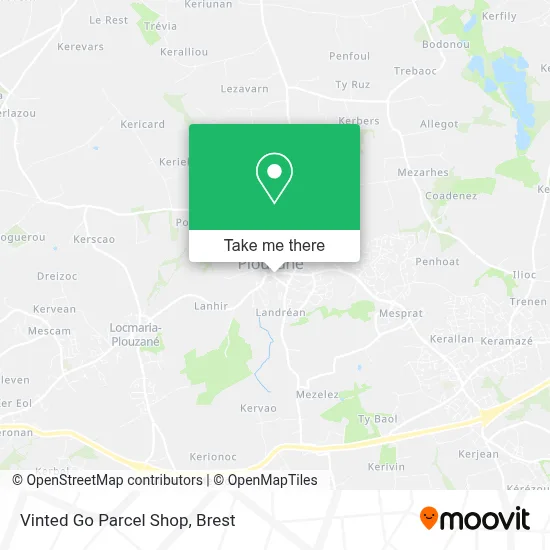 Vinted Go Parcel Shop map