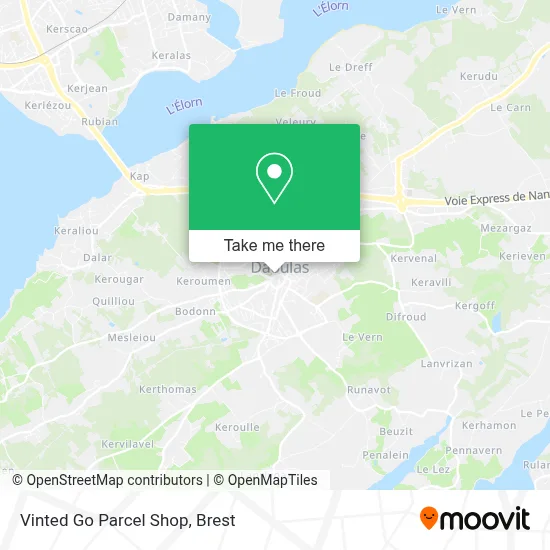 Vinted Go Parcel Shop map