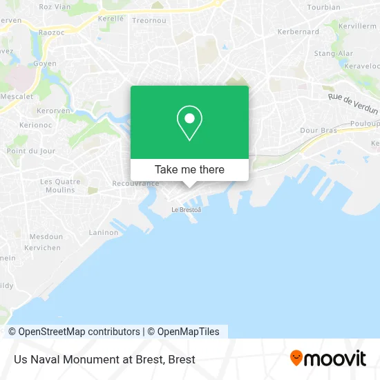Us Naval Monument at Brest map