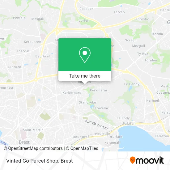 Vinted Go Parcel Shop map