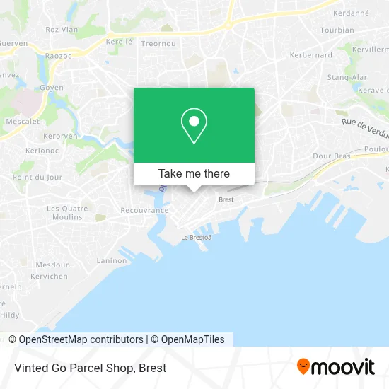 Vinted Go Parcel Shop map
