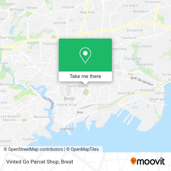 Vinted Go Parcel Shop map
