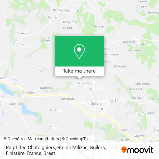 Rd pt des Chataigniers, Rte de Milizac, Guilers, Finistère, France map