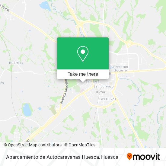 mapa Aparcamiento de Autocaravanas Huesca