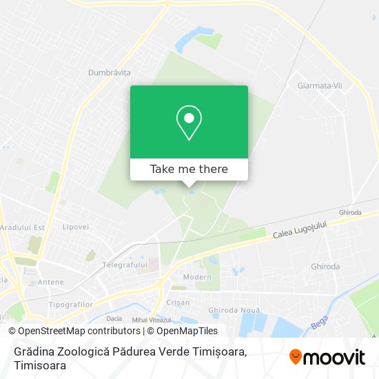 Grădina Zoologică Pădurea Verde Timișoara map