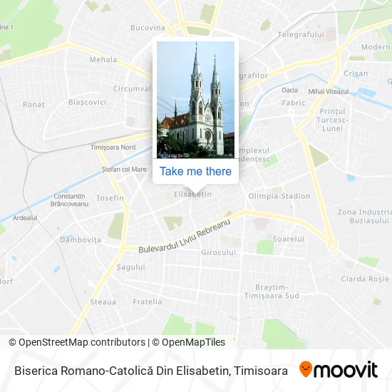 Biserica Romano-Catolică Din Elisabetin map