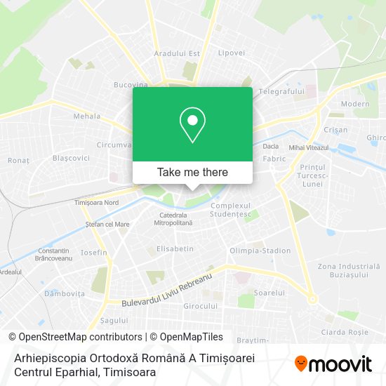 Arhiepiscopia Ortodoxă Română A Timișoarei Centrul Eparhial map