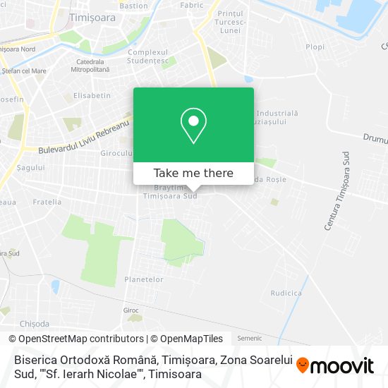 Biserica Ortodoxă Română, Timișoara, Zona Soarelui Sud, ""Sf. Ierarh Nicolae"" map