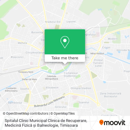 Spitalul Clinic Municipal Clinica de Recuperare, Medicină Fizică și Balneologie map