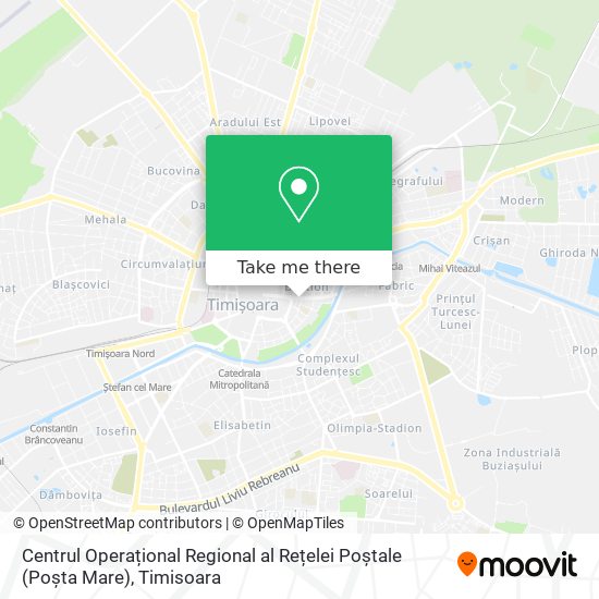 Centrul Operațional Regional al Rețelei Poștale (Poșta Mare) map