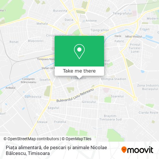 Piața alimentară, de pescari și animale Nicolae Bălcescu map