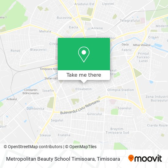 Metropolitan Beauty School Timisoara map