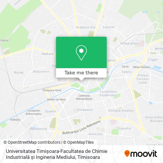 Universitatea Timișoara-Facultatea de Chimie Industrială și Ingineria Mediului map