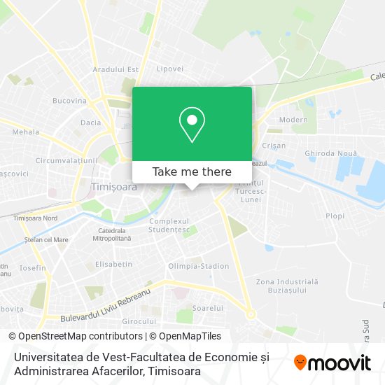 Universitatea de Vest-Facultatea de Economie și Administrarea Afacerilor map