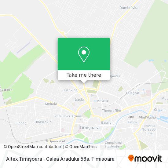 Altex Timișoara - Calea Aradului 58a map