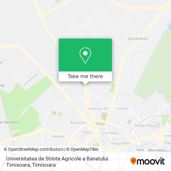 Universitatea de Stiinte Agricole a Banatului Timisoara map