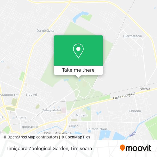 Timișoara Zoological Garden map