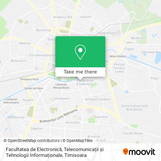 Facultatea de Electronică, Telecomunicații și Tehnologii Informaționale map