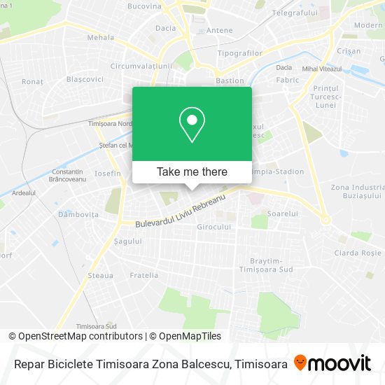 Repar Biciclete Timisoara Zona Balcescu map