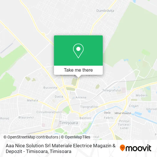 Aaa Nice Solution Srl Materiale Electrice Magazin & Depozit - Timisoara map