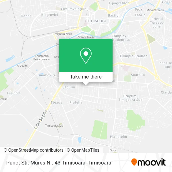 Punct Str. Mures Nr. 43 Timisoara map
