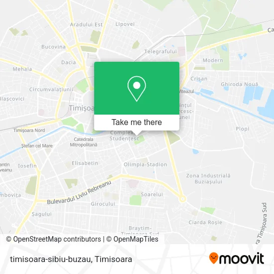 timisoara-sibiu-buzau map