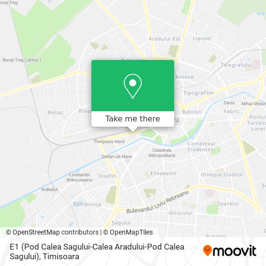 E1 (Pod Calea Sagului-Calea Aradului-Pod Calea Sagului) map
