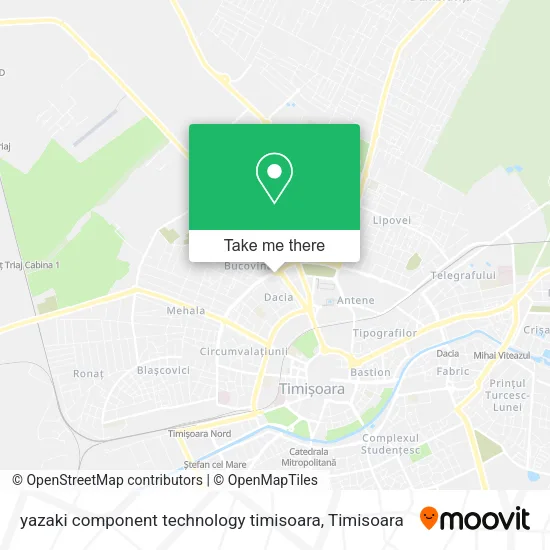 yazaki component technology timisoara map