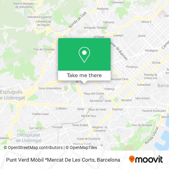 mapa Punt Verd Mòbil *Mercat De Les Corts