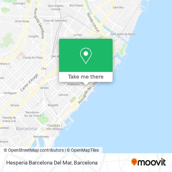 Hesperia Barcelona Del Mar map