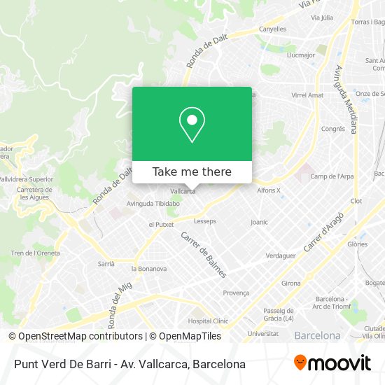 Punt Verd De Barri - Av. Vallcarca map
